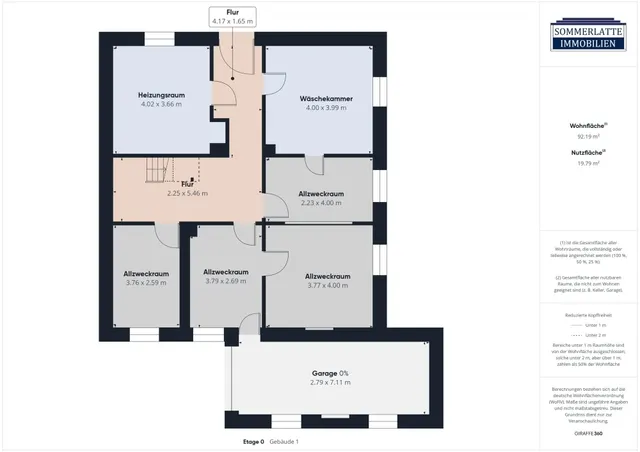Grundriss Haus 1 -Keller-