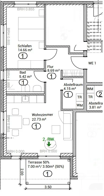Grundriss WE 1