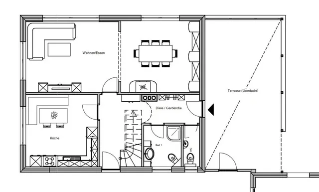 Grundriss EG Wohnhaus