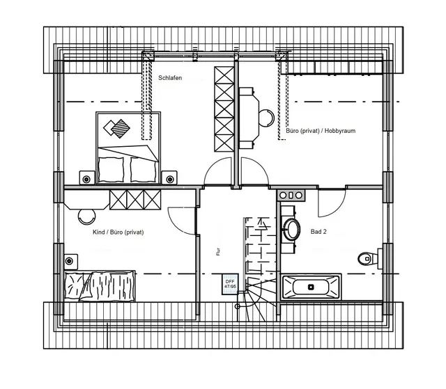Grundriss DG Wohnhaus