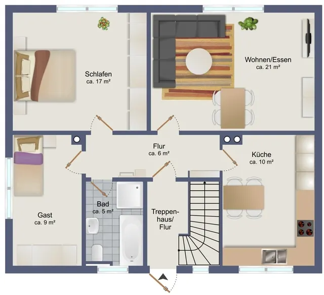 Grundriss – Freuen Sie sich auf ein frisch saniertes Zuhause - Erdgeschosswohnung mit Einbauküche in Friesoythe